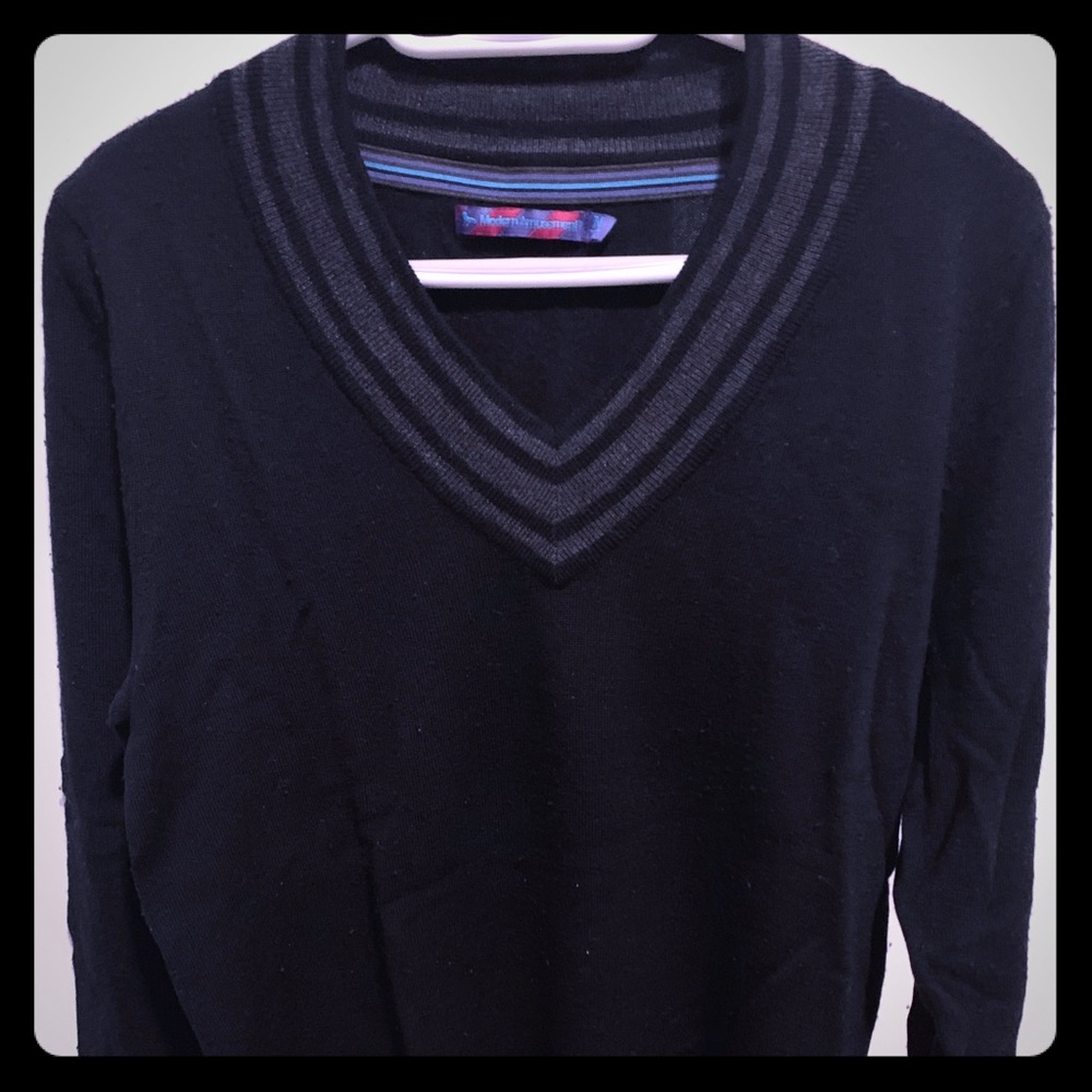 Modern Amusement Mens Vneck Wool Sweater